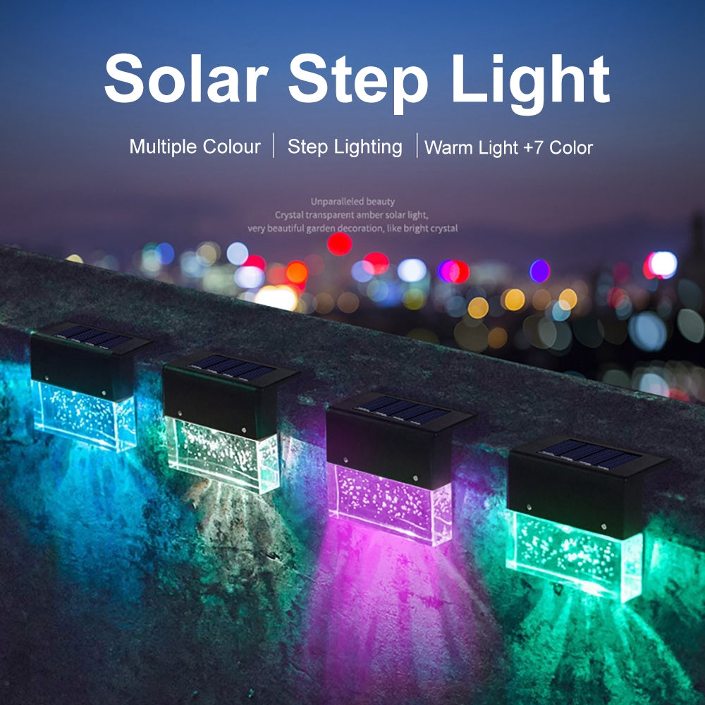 RGB LED Solar Step Lights - Waterproof Fence & Stair Lighting