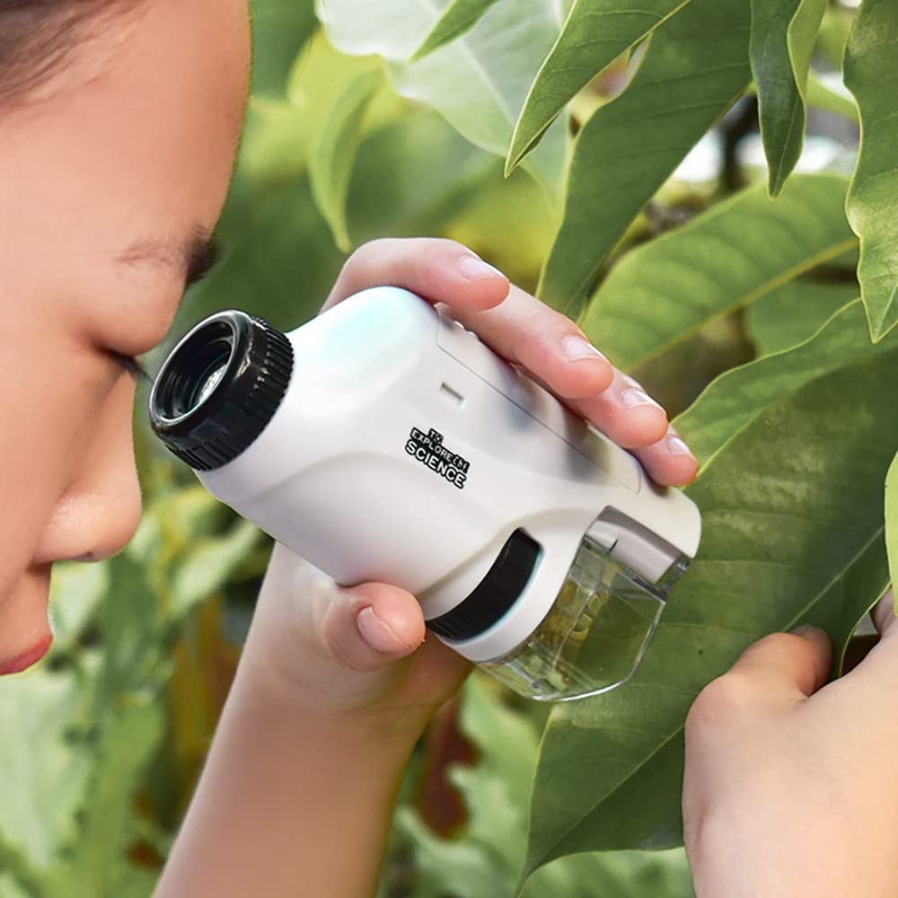 Kids Pocket Microscope - Portable LED Mini Microscope Toy