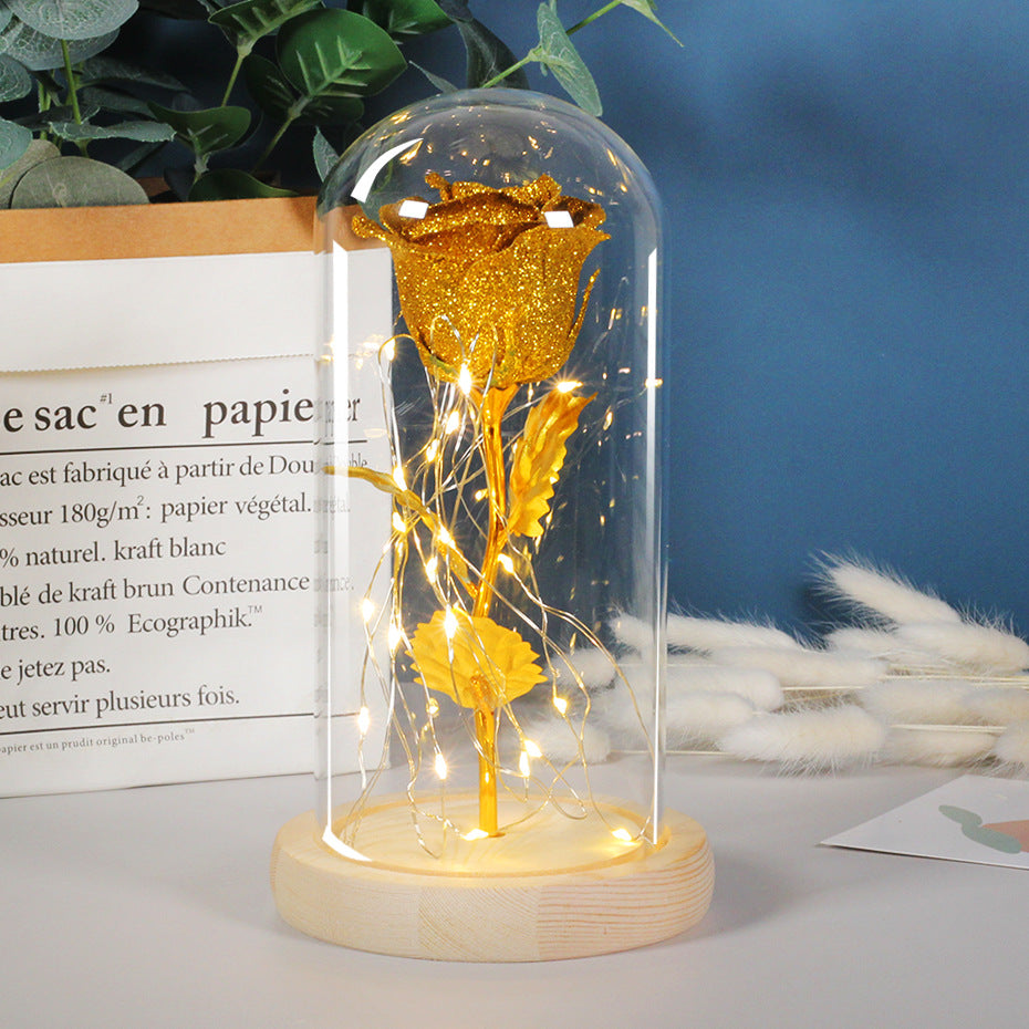 Eternal Rose in Glass Dome - LED Light Valentine's Gift