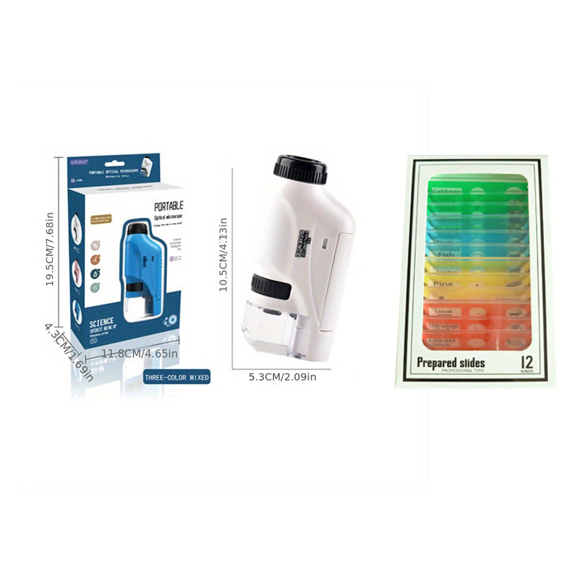 Kids Pocket Microscope - Portable LED Mini Microscope Toy